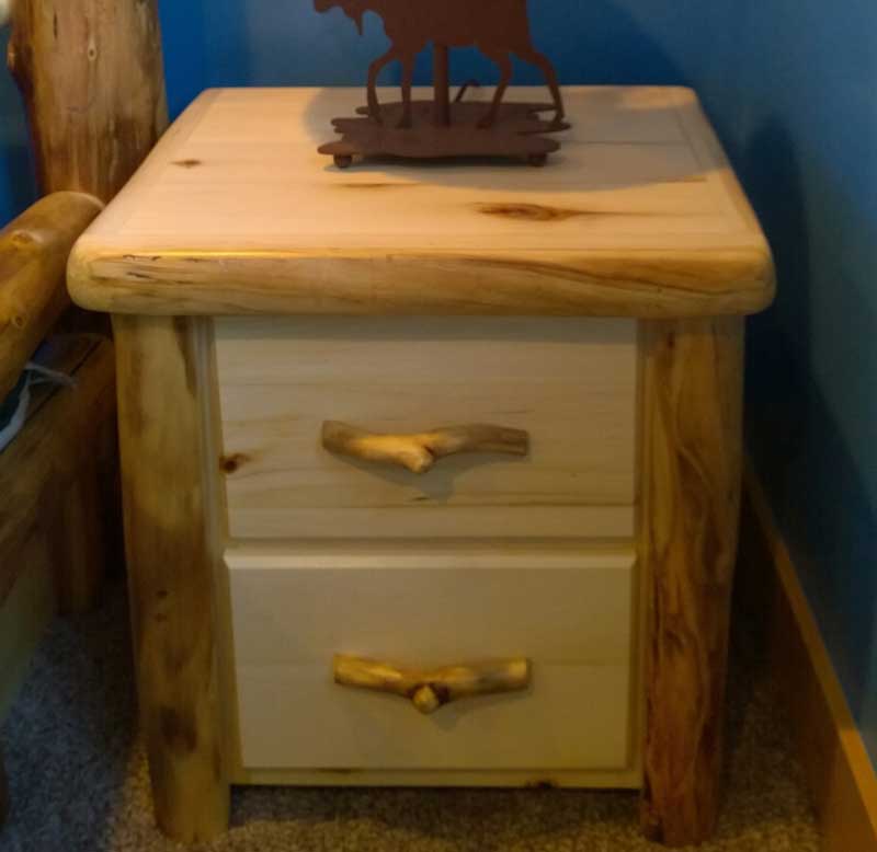 Aspen Log 2 Drawer Nightstand Rustic Log Furniture Of Utah