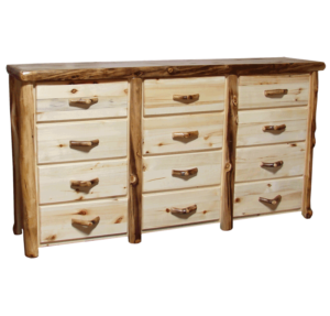 Aspen Log Dresser 12 Drawers Rustic Log Furniture Of Utah