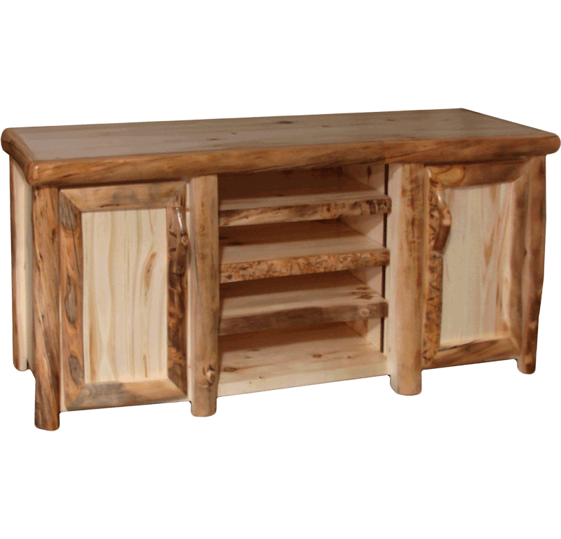 Aspen Log TV Stand | Rustic Log Furniture of Utah