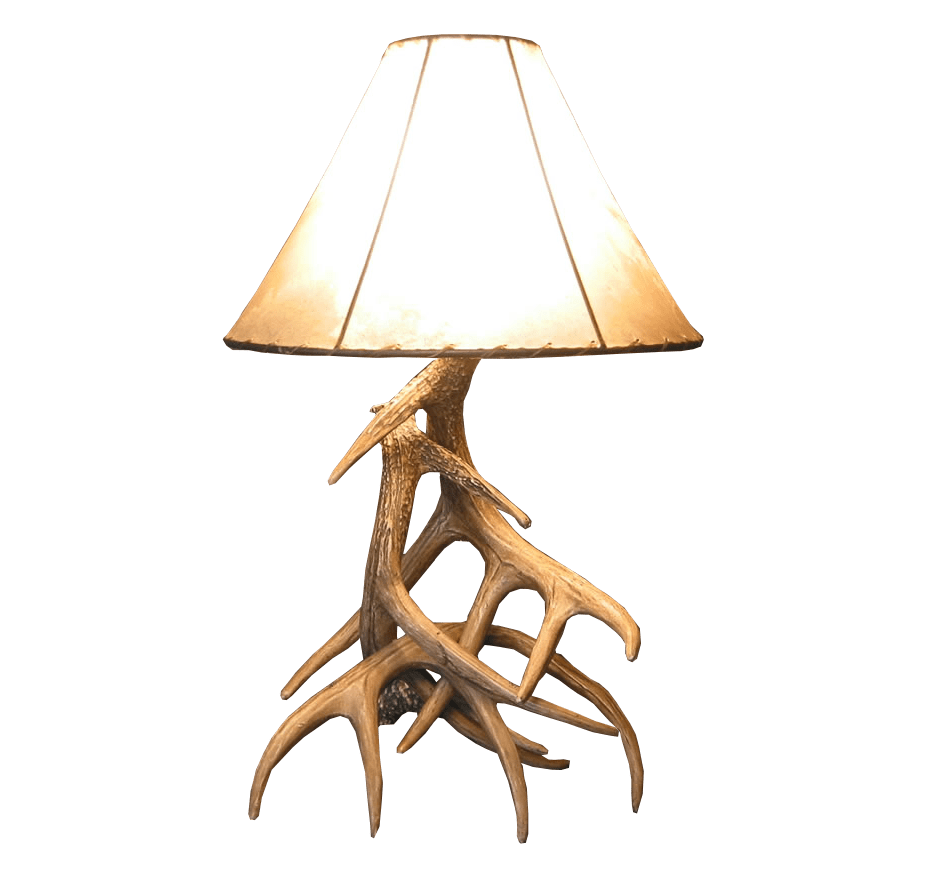 Deer Antler Table Lamps - Rustic Log Furniture of Utah